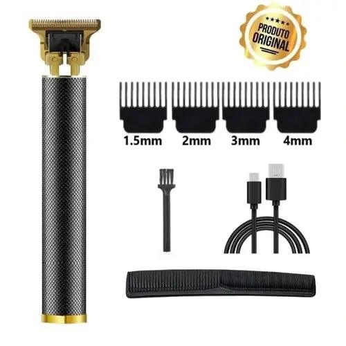 Máquina de Cortar Cabelo e Barba Elétrica e Portátil USB - Titanium Premium