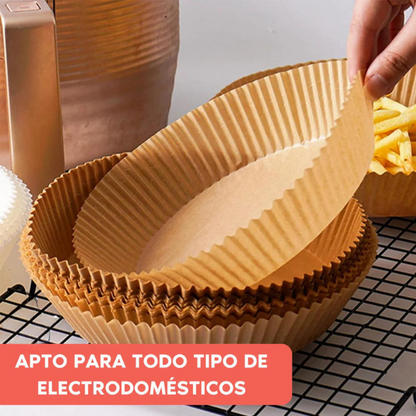 MOLDES EN PAPEL PERGAMINO PARA AIR FRYER X100 UNIDADES + ENVÍO GRATIS
