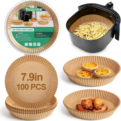 MOLDES EN PAPEL PERGAMINO PARA AIR FRYER X100 UNIDADES + ENVÍO GRATIS