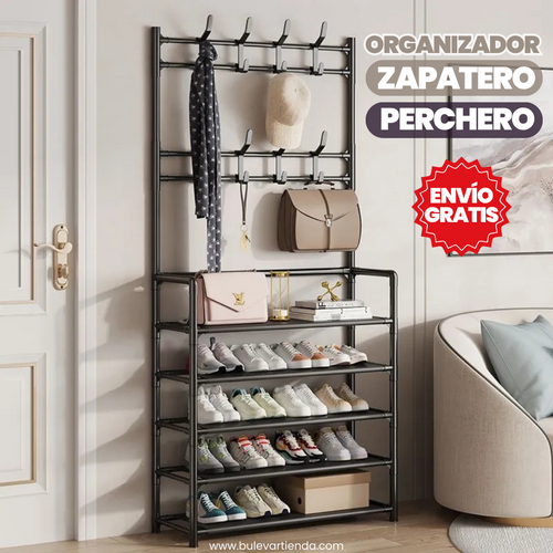 ORGANIZADOR DE ZAPATOS 4 NIVELES Y PERCHERO + ENVÍO GRATIS