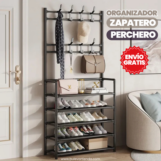 ORGANIZADOR DE ZAPATOS 4 NIVELES Y PERCHERO + ENVÍO GRATIS