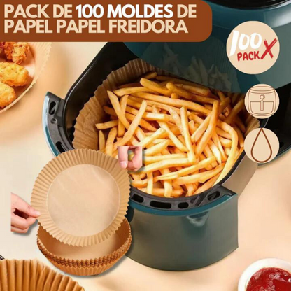MOLDES EN PAPEL PERGAMINO PARA AIR FRYER X100 UNIDADES + ENVÍO GRATIS