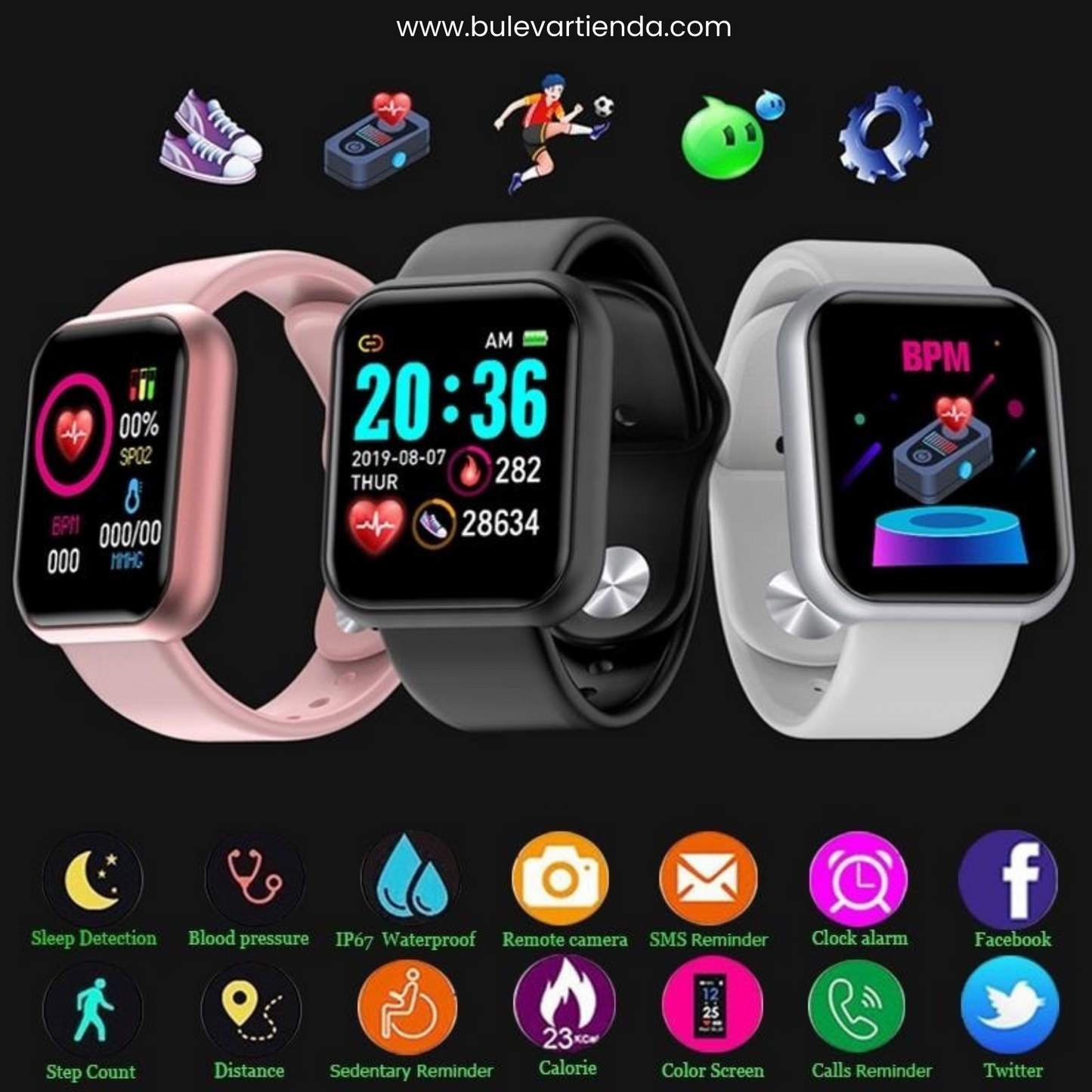 RELOJ INTELIGÉNTE SERIE Y68 + ENVÍO GRATIS