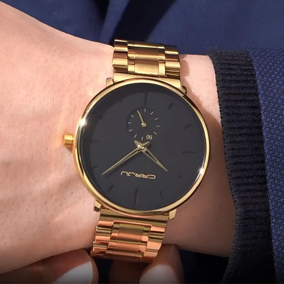 Relógio Minimalista Dourado | Ouro Luxo