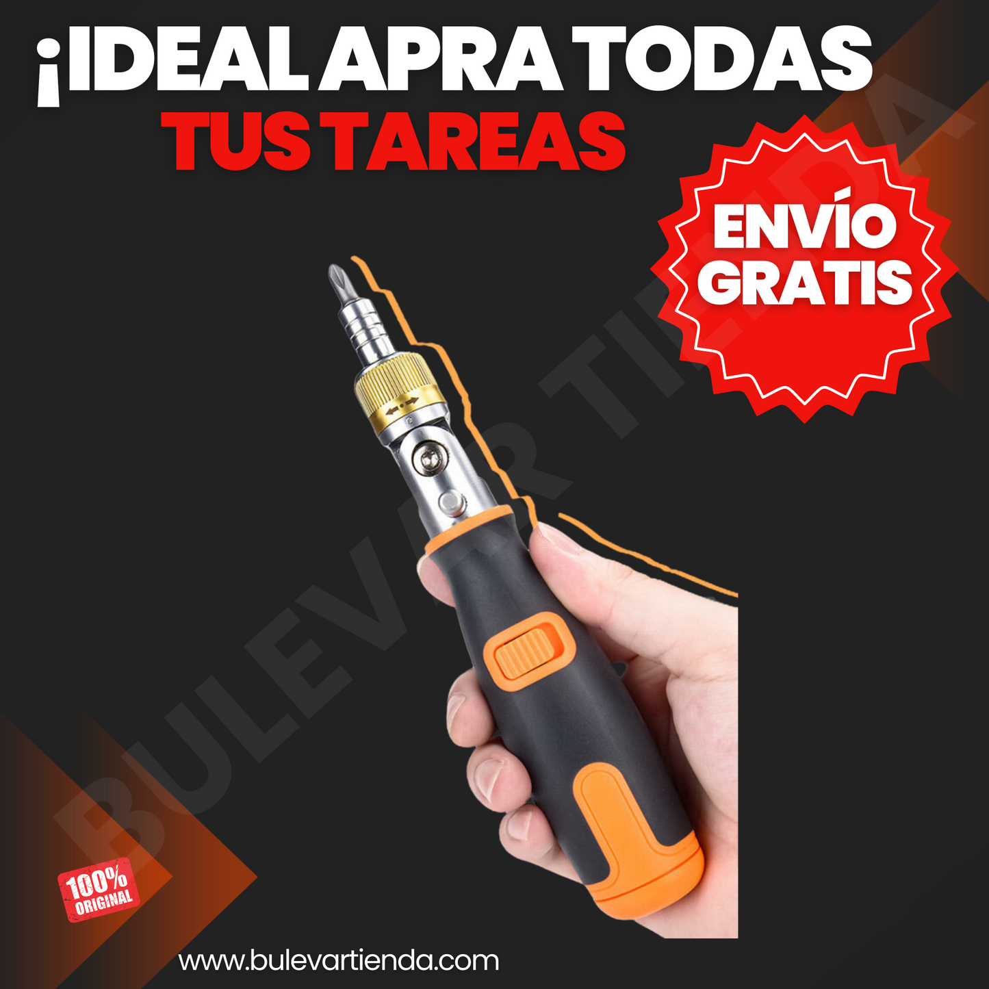 DESTORNILLADOR DE TRINQUETE 10 EN 1 + ENVÍO GRATIS