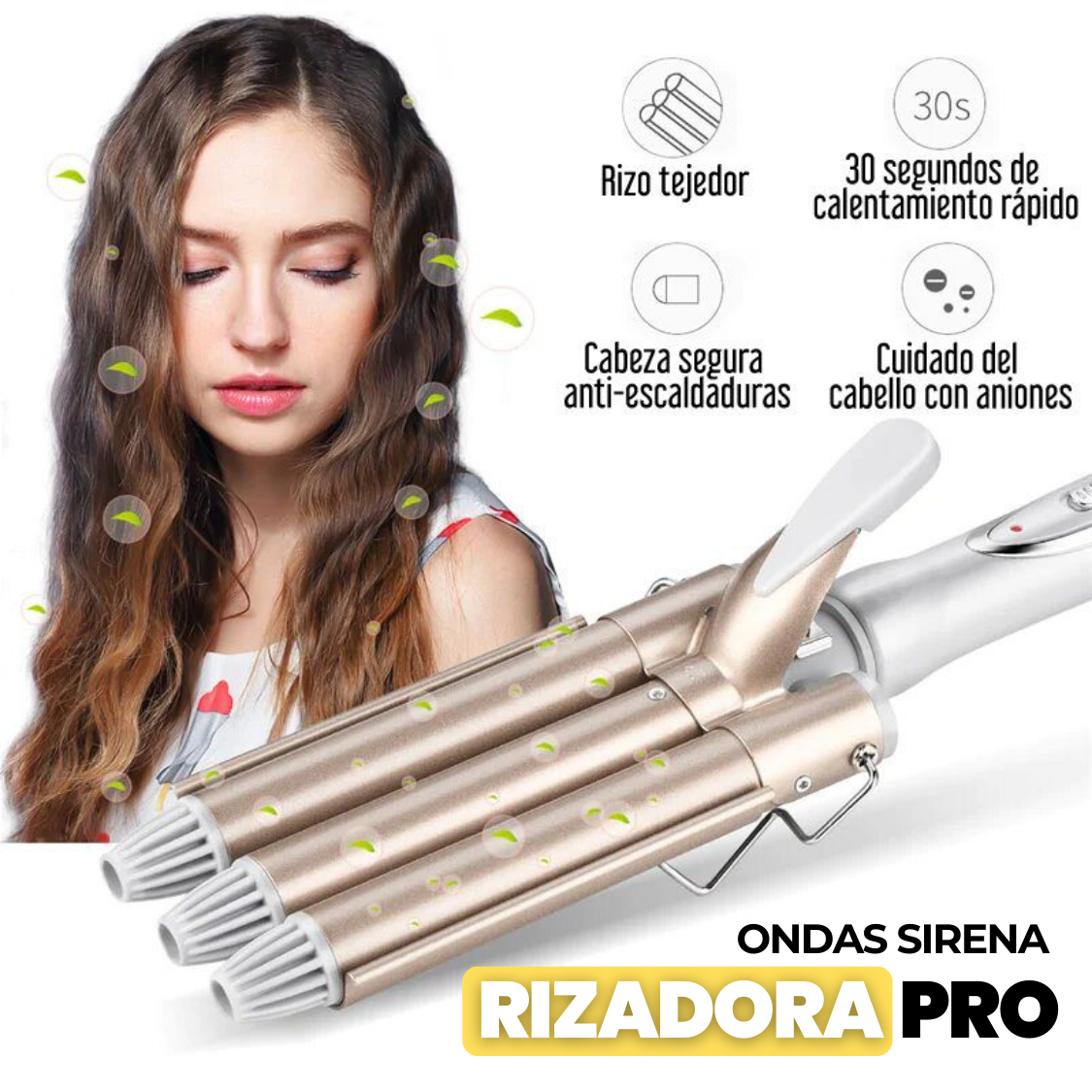 RIZADORA SIRENA 3 TUBOS PRO + ENVÍO GRATIS