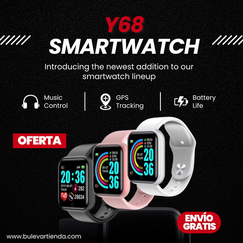 RELOJ INTELIGÉNTE SERIE Y68 + ENVÍO GRATIS