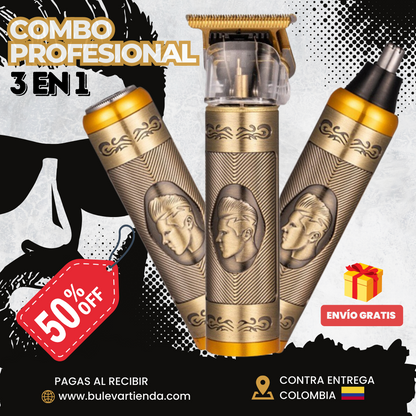 COMBO DE AFEITAR PROFESIONAL 3 EN 1 + ENVÍO GRATIS