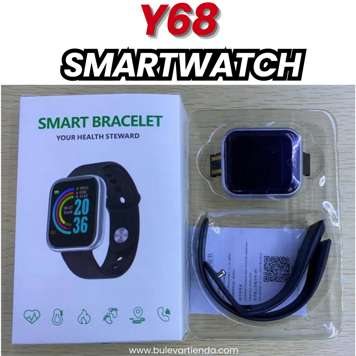 RELOJ INTELIGÉNTE SERIE Y68 + ENVÍO GRATIS