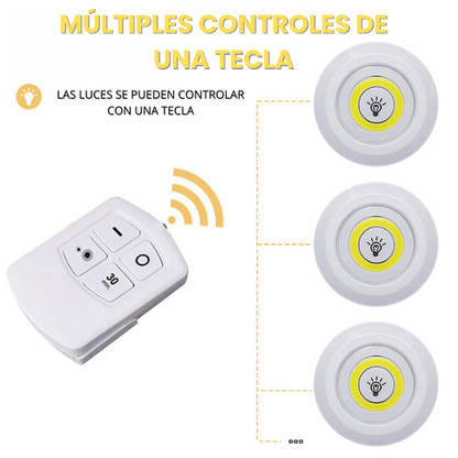 LUCES LED INALAMBRICAS X3 | SIN INSTALACION | MANDO A DISTANCIA | ALTA INTENSIDAD + ENVÍO GRATIS