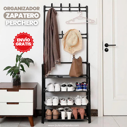 ORGANIZADOR DE ZAPATOS 4 NIVELES Y PERCHERO + ENVÍO GRATIS