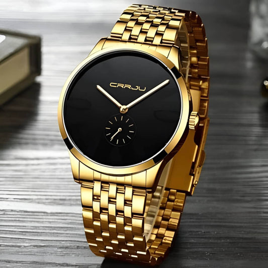 Relógio Minimalista Dourado | Ouro Luxo