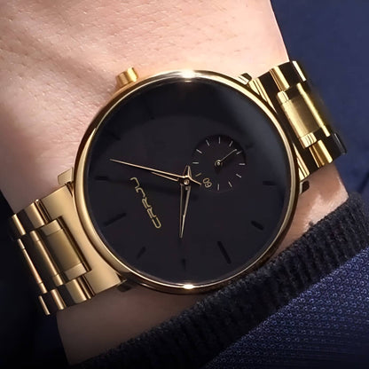 Relógio Minimalista Dourado | Ouro Luxo