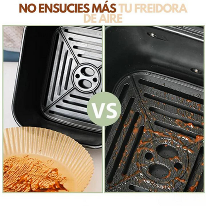 MOLDES EN PAPEL PERGAMINO PARA AIR FRYER X100 UNIDADES + ENVÍO GRATIS