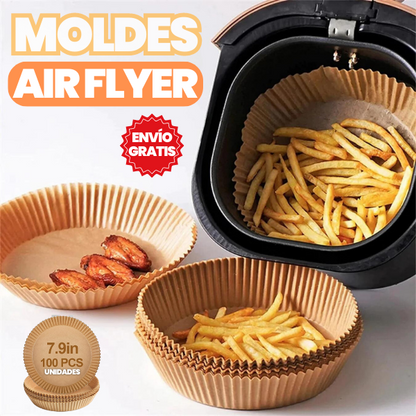 MOLDES EN PAPEL PERGAMINO PARA AIR FRYER X100 UNIDADES + ENVÍO GRATIS