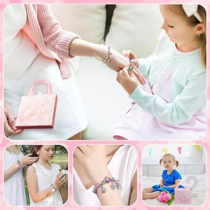 Kit Pulseiras e Berloques DIY em Prata - 64 Peças
