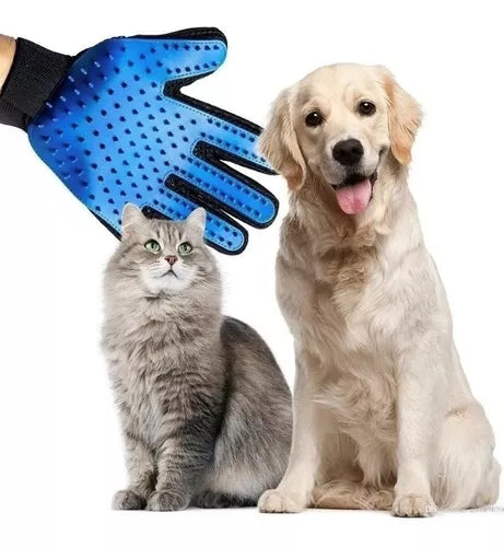 Guante masajeador y cepillo para mascotas atrapapelo
