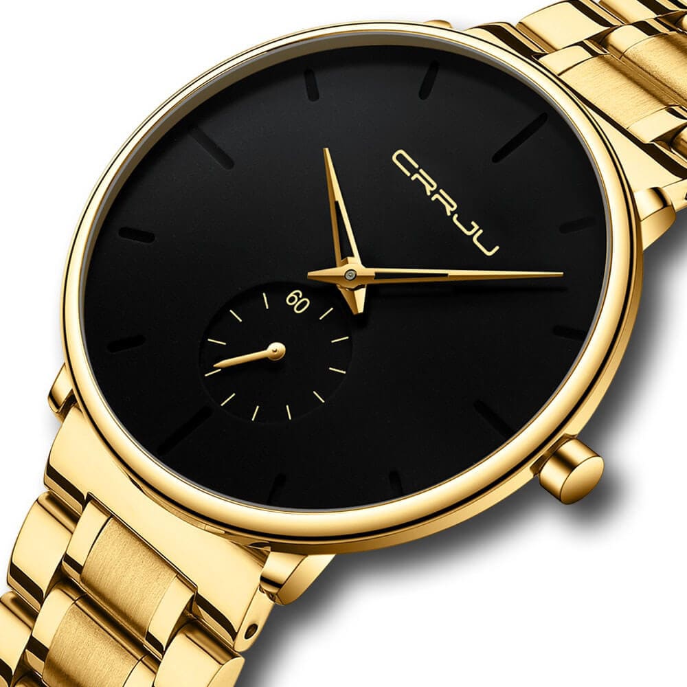 Relógio Minimalista Dourado | Ouro Luxo