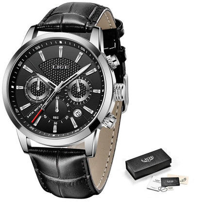 Relógio de Couro Masculino | Elegant Boss - Aço Inoxidável