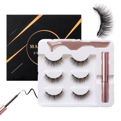 Kit Cílios Magnético com Aplicador e Delineador 3 Pares