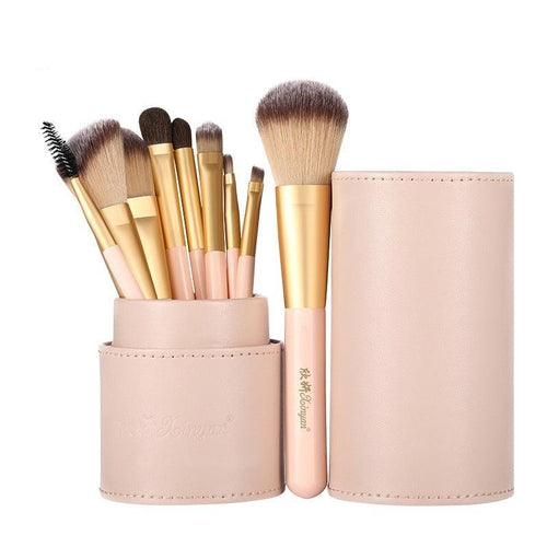 Kit Pincel de Maquiagem 9 Unidades Profissional