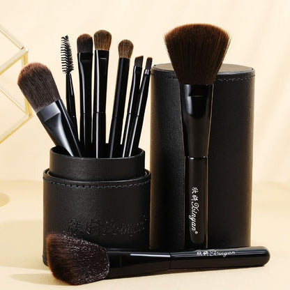 Kit Pincel de Maquiagem 9 Unidades Profissional