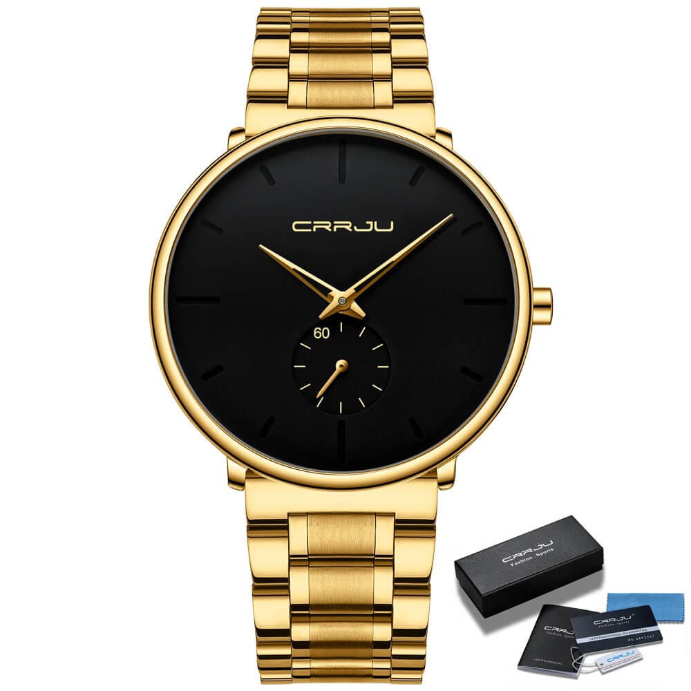Relógio Minimalista Dourado | Ouro Luxo