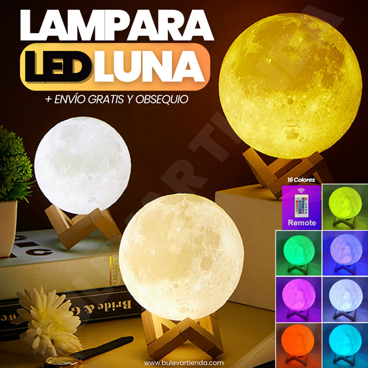 Lampara Luna luz cálida 🌒  + Obsequio: Control y base + Envío gratis