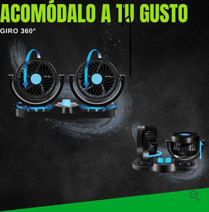 Ventilador De Doble Cabeza Para Vehículo 🚗¡Único En El Mercado!