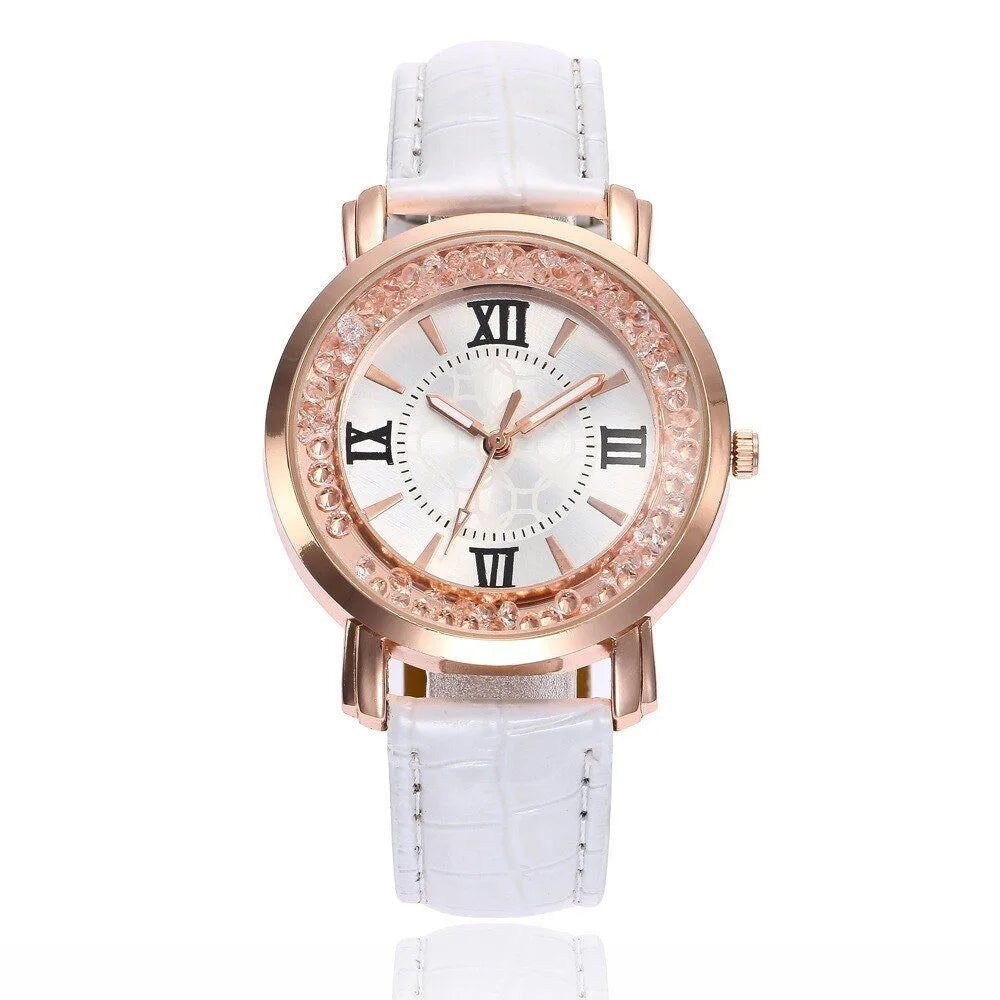 Relógio Feminino de Couro Moda Luxo