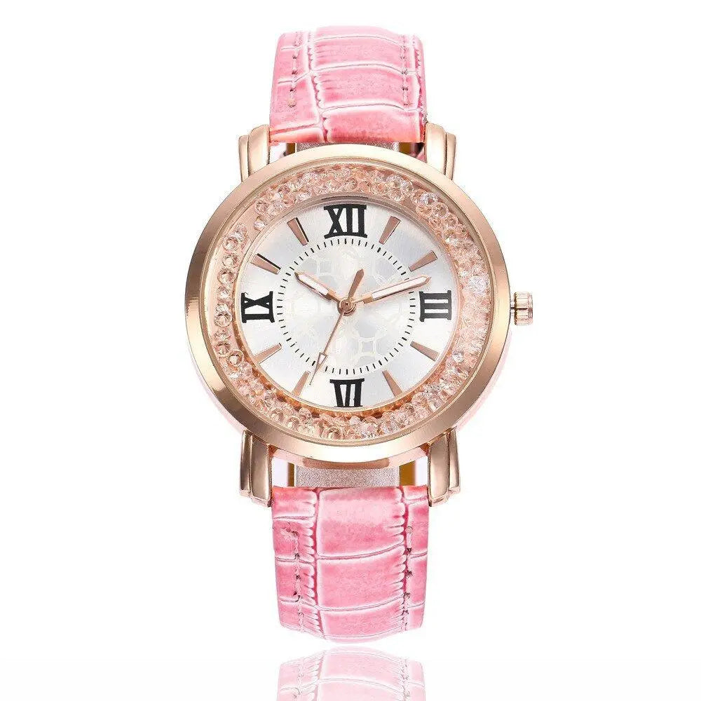 Relógio Feminino de Couro Moda Luxo
