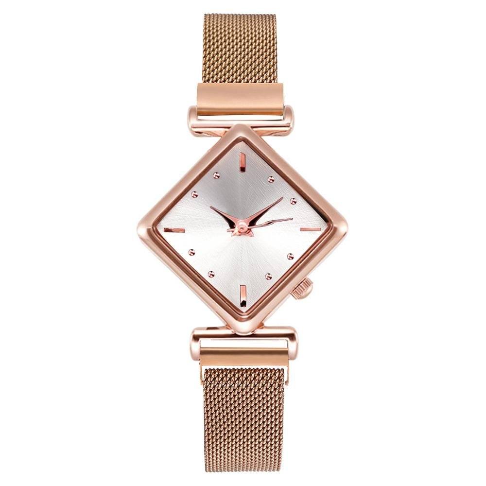 Relógio Quartzo Quadrado + Pulseira - FineWoman