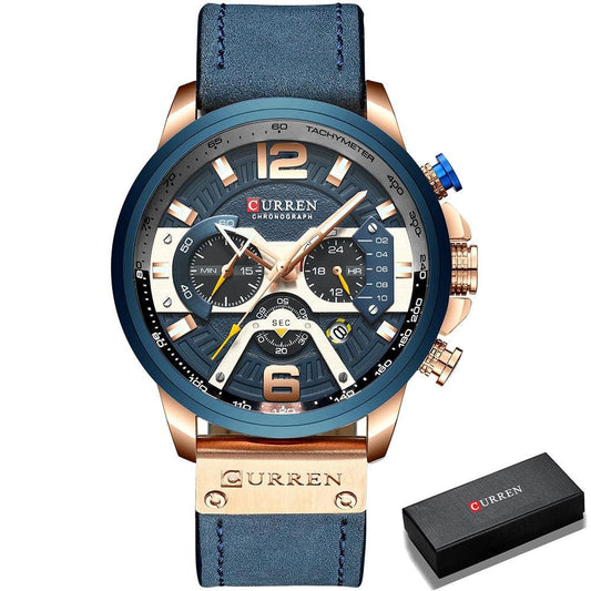 Relógio de Couro | Brand Fashion - Aço Inoxidável