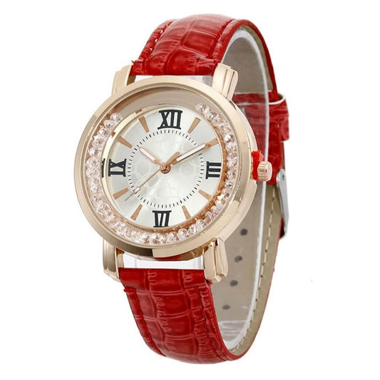 Relógio Feminino de Couro Luxo Elegante