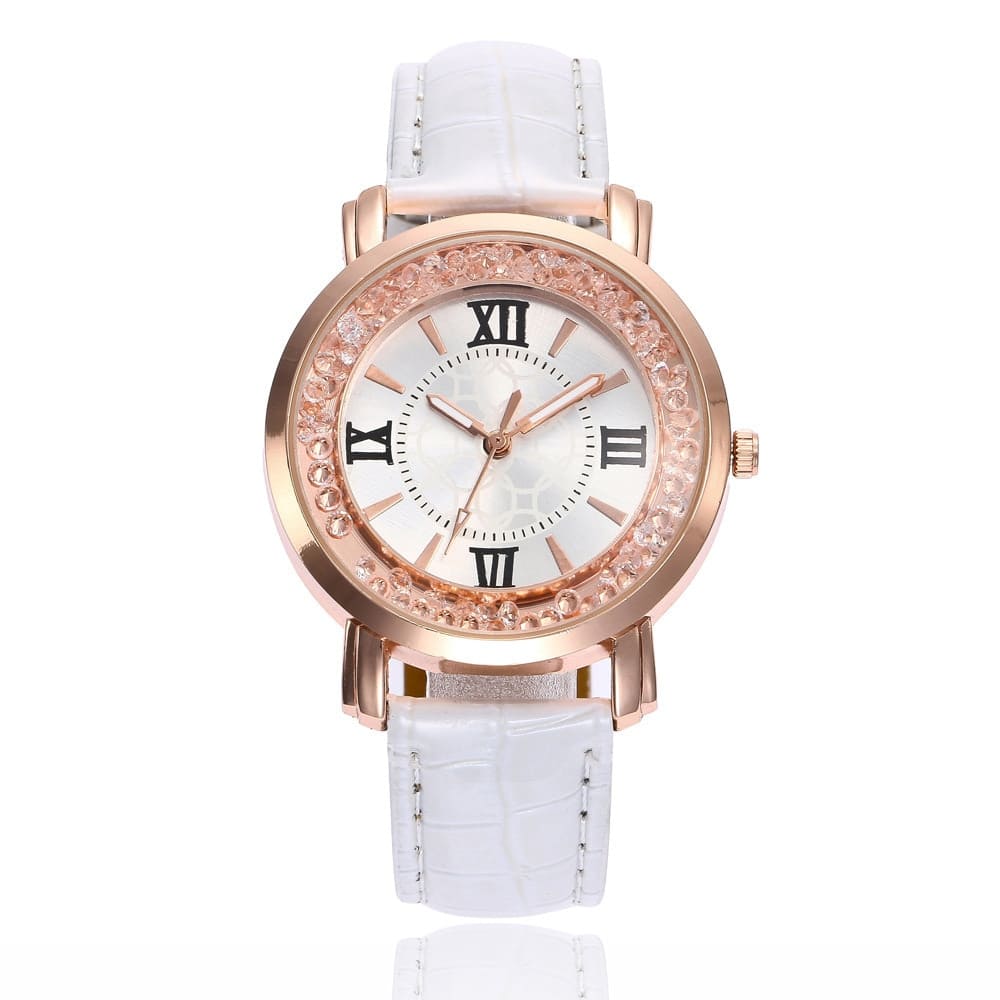 Relógio Feminino de Couro Luxo Elegante