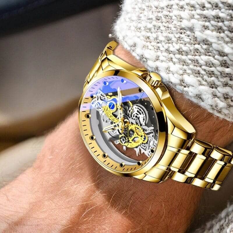 Relógio Masculino de Luxo | Golden Max - Transparente