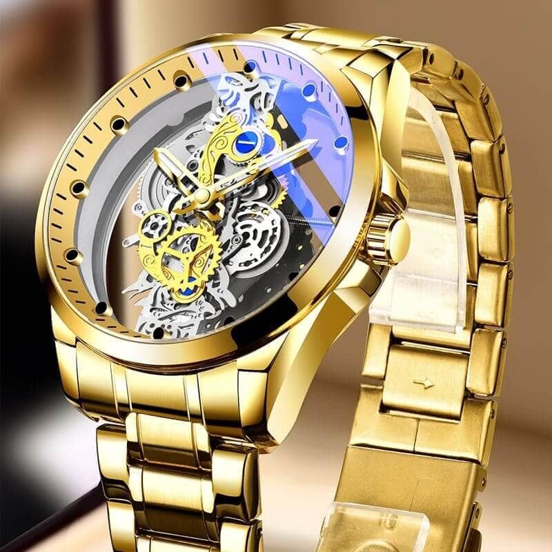 Relógio Masculino de Luxo | Golden Max - Transparente