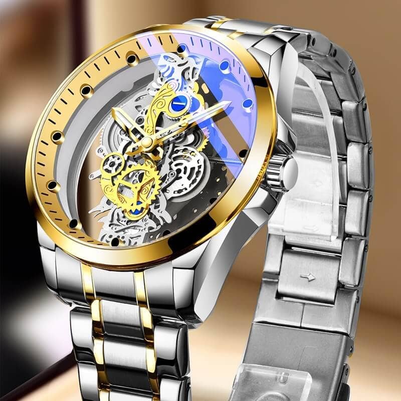 Relógio Masculino de Luxo | Golden Max - Transparente