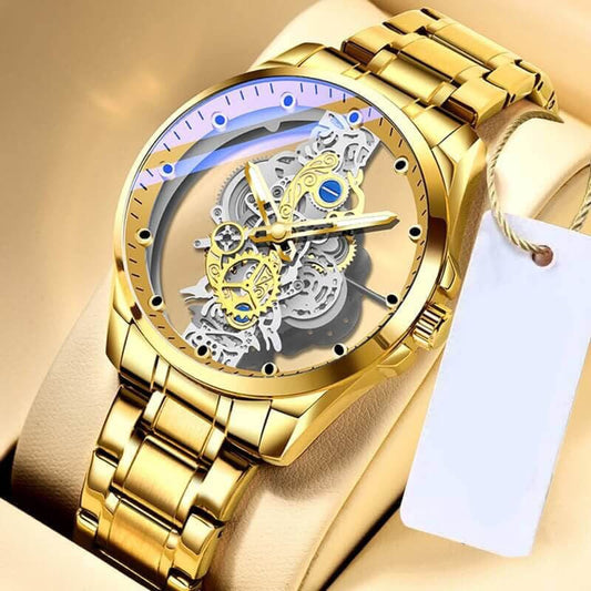 Relógio Masculino de Luxo | Golden Max - Transparente